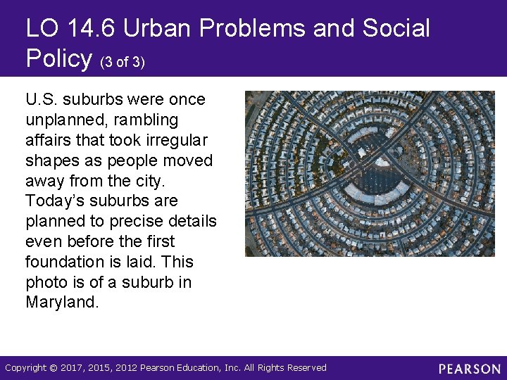 LO 14. 6 Urban Problems and Social Policy (3 of 3) U. S. suburbs