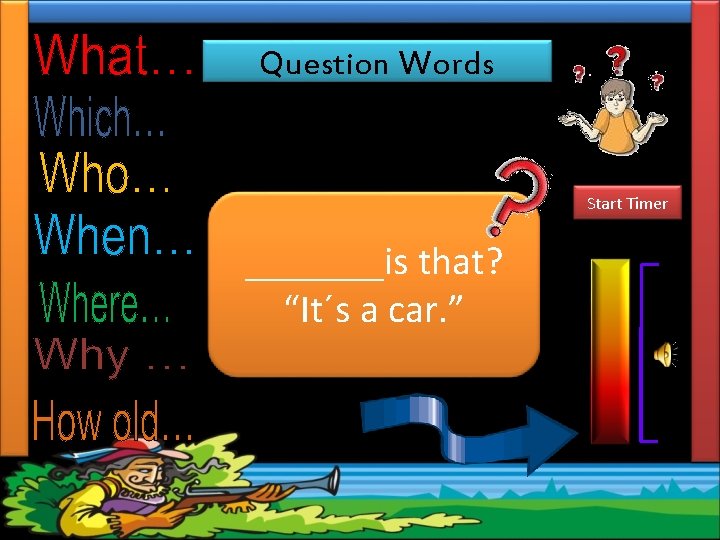 Question Words Complete the sentences with the most suitable Question Word. Start Timer _______is