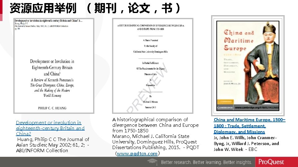 资源应用举例 （期刊，论文，书） Development or involution in eighteenth-century Britain and China? Huang, Philip C C