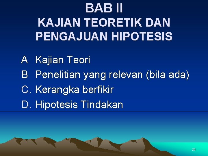 BAB II KAJIAN TEORETIK DAN PENGAJUAN HIPOTESIS A Kajian Teori B Penelitian yang relevan