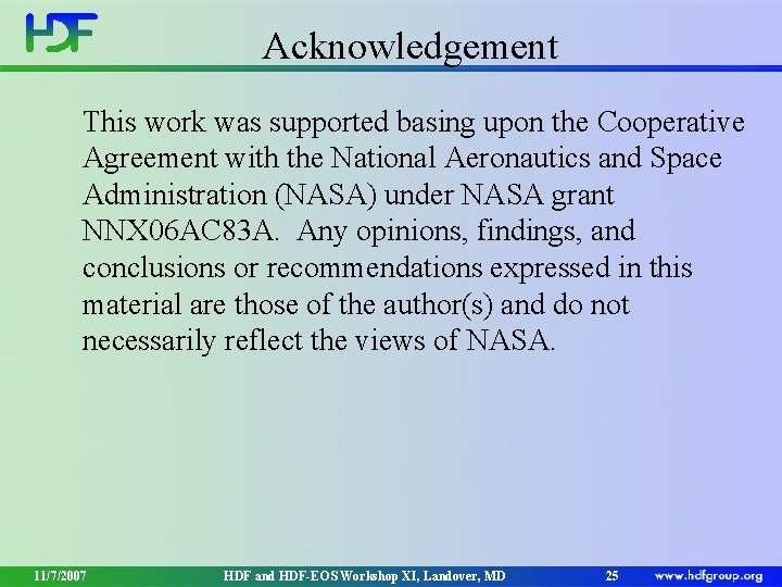 Acknowledgement This work was supported basing upon the Cooperative Agreement with the National Aeronautics Acknowledgement This work was supported basing upon the Cooperative Agreement with the National Aeronautics