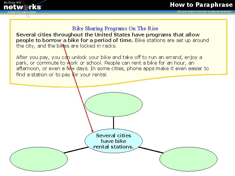 How to Paraphrase click your mouse or hit enter to advance animation Bike Sharing