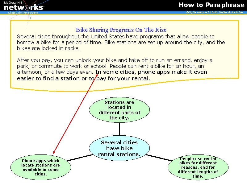 How to Paraphrase click your mouse or hit enter to advance animation Bike Sharing