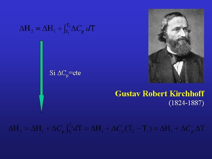 Si DCp=cte Gustav Robert Kirchhoff (1824 -1887) 
