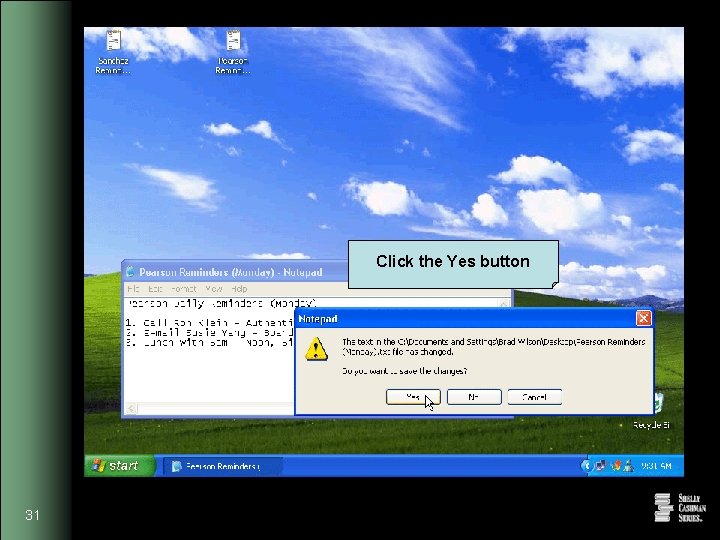 Windows Xp Button Press Example Project 2 Working on the Windows XP Desktop