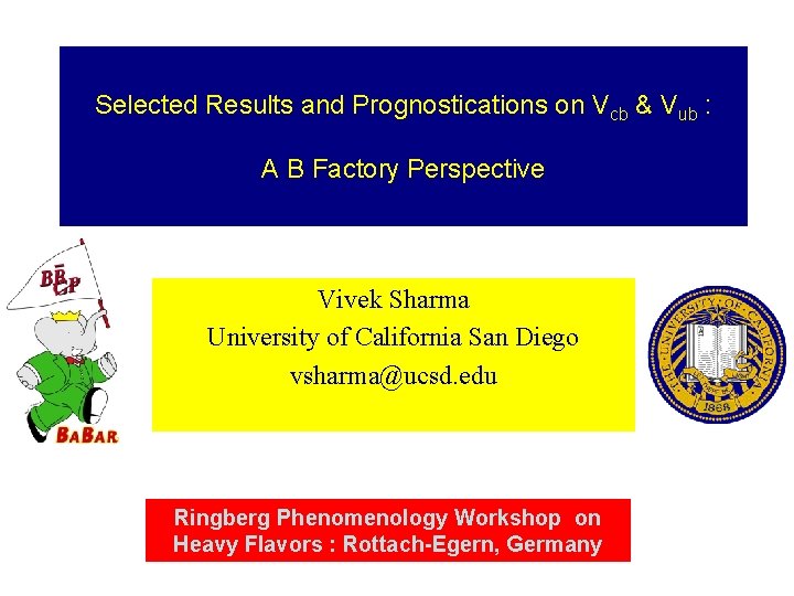 Selected Results and Prognostications on Vcb & Vub : A B Factory Perspective Vivek