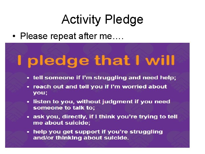 Activity Pledge • Please repeat after me…. 