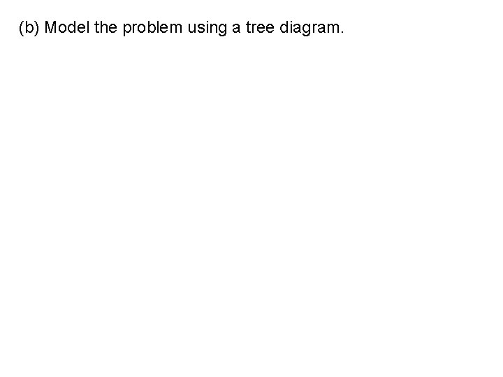(b) Model the problem using a tree diagram. 