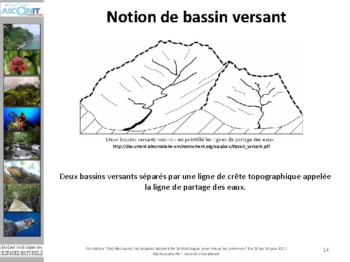 Notion de bassin versant http: //document. observatoire-environnement. org/eaudocs/Bassin_versant. pdf Deux bassins versants séparés par