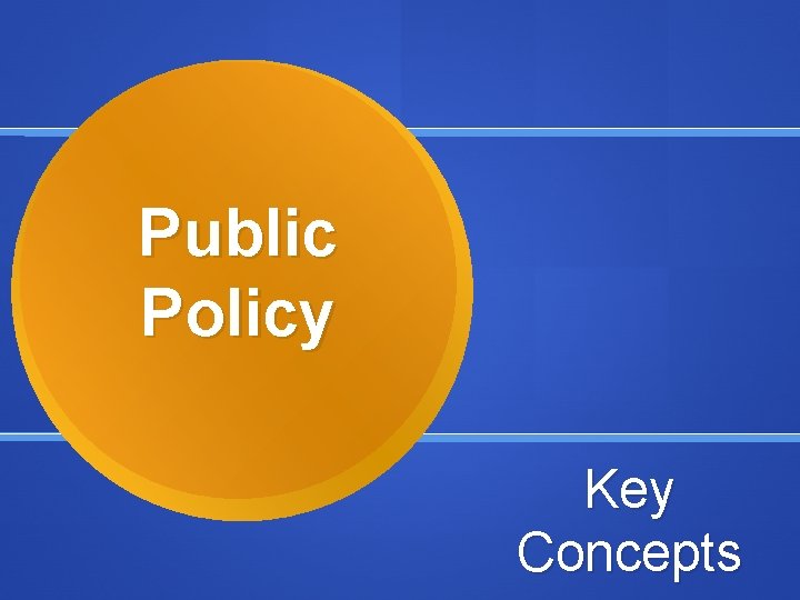Public Policy Key Concepts 