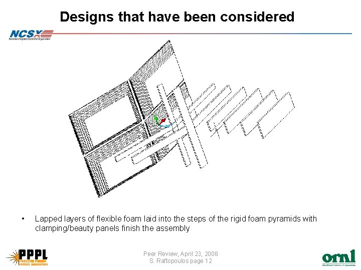 Designs that have been considered • Lapped layers of flexible foam laid into the