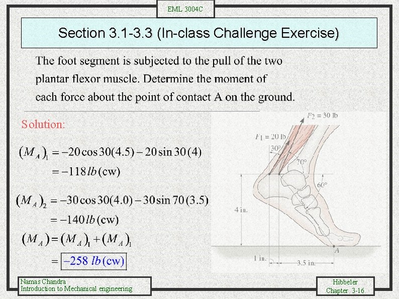 EML 3004 C Section 3. 1 -3. 3 (In-class Challenge Exercise) Solution: Namas Chandra