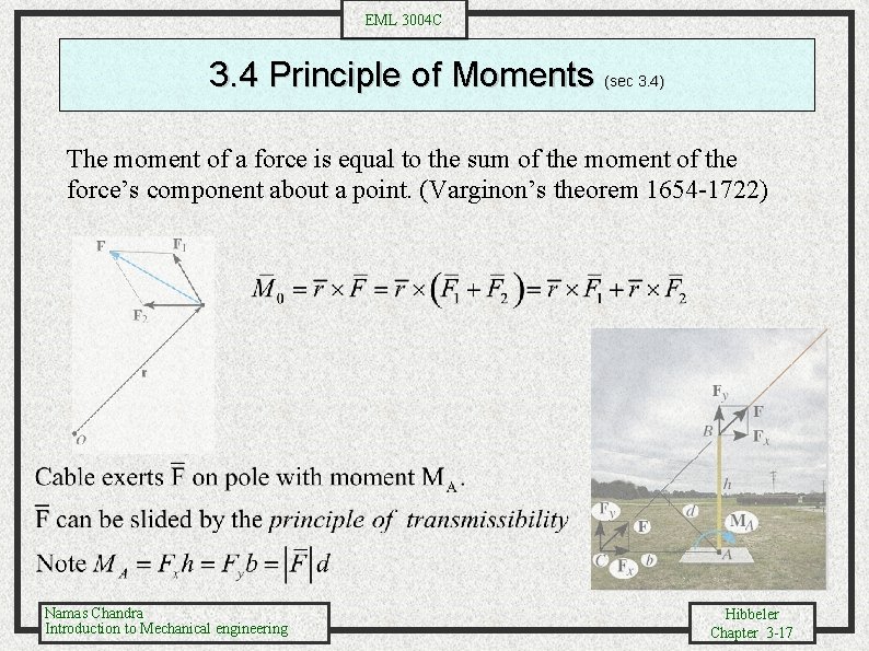 EML 3004 C 3. 4 Principle of Moments (sec 3. 4) The moment of