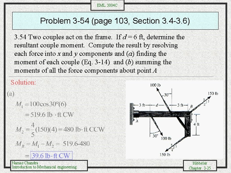 EML 3004 C Problem 3 -54 (page 103, Section 3. 4 -3. 6) 3.