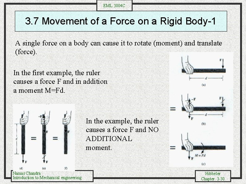 EML 3004 C 3. 7 Movement of a Force on a Rigid Body-1 A