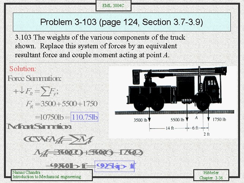 EML 3004 C Problem 3 -103 (page 124, Section 3. 7 -3. 9) 3.