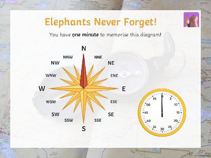 Elephants Never Forget! You have one minute to memorise this diagram! 