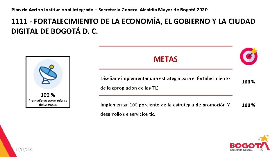 Plan de Acción Institucional Integrado – Secretaría General Alcaldía Mayor de Bogotá 2020 1111