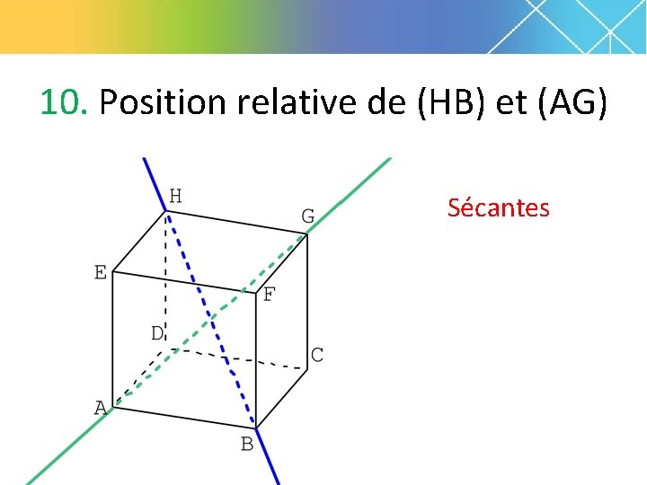 10. Position relative de (HB) et (AG) Sécantes 