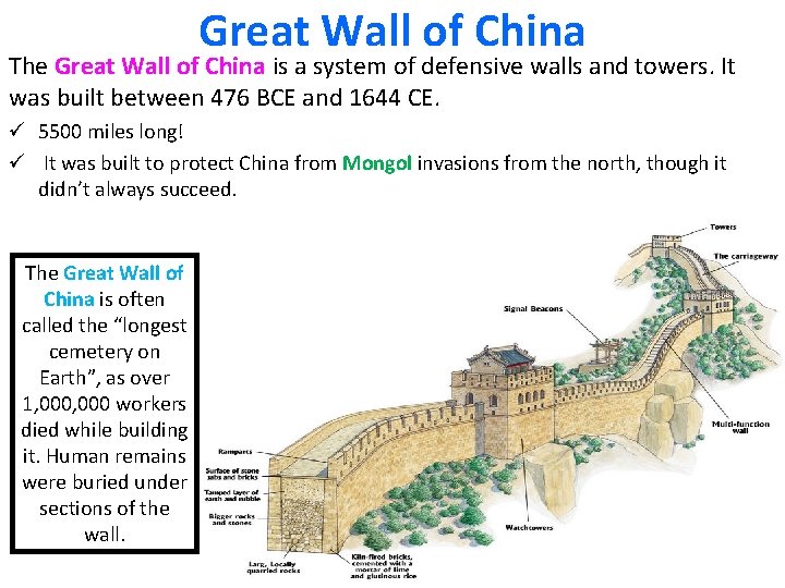 Great Wall of China The Great Wall of China is a system of defensive