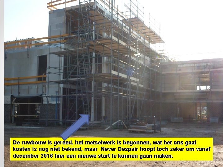 De ruwbouw is gereed, het metselwerk is begonnen, wat het ons gaat kosten is