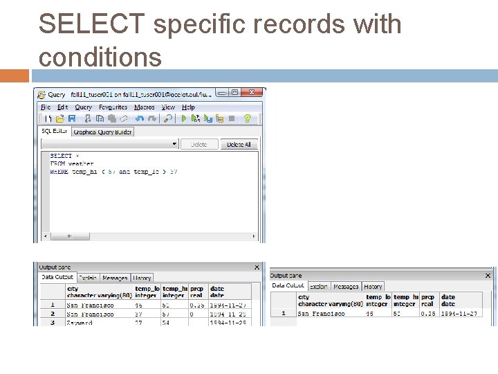 SELECT specific records with conditions 