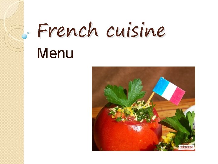 French cuisine Menu 