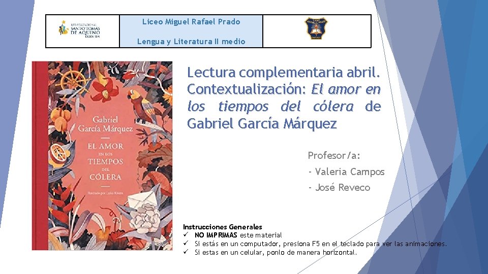 Liceo Miguel Rafael Prado Lengua y Literatura II medio Lectura complementaria abril. Contextualización: El