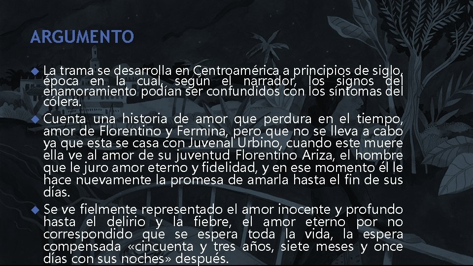 ARGUMENTO La trama se desarrolla en Centroamérica a principios de siglo, época en la