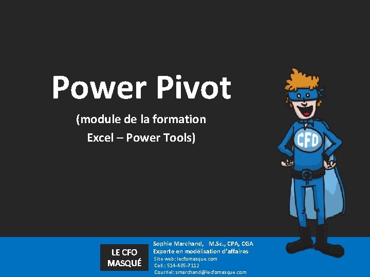 Power Pivot (module de la formation Excel – Power Tools) LE CFO MASQUÉ Sophie