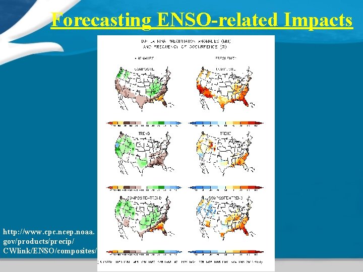 Forecasting ENSO-related Impacts http: //www. cpc. ncep. noaa. gov/products/precip/ CWlink/ENSO/composites/ Forecasting ENSO-related Impacts http: //www. cpc. ncep. noaa. gov/products/precip/ CWlink/ENSO/composites/