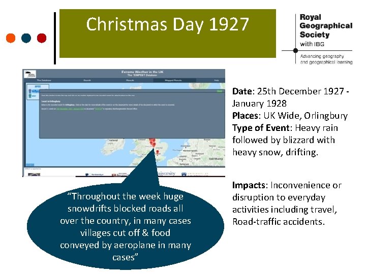 Christmas Day 1927 Date: 25 th December 1927 January 1928 Places: UK Wide, Orlingbury Christmas Day 1927 Date: 25 th December 1927 January 1928 Places: UK Wide, Orlingbury