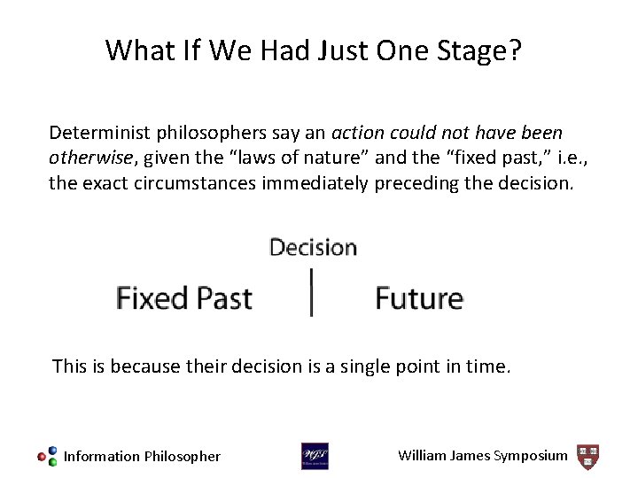 What If We Had Just One Stage? Determinist philosophers say an action could not