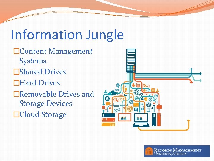 Information Jungle �Content Management Systems �Shared Drives �Hard Drives �Removable Drives and Storage Devices