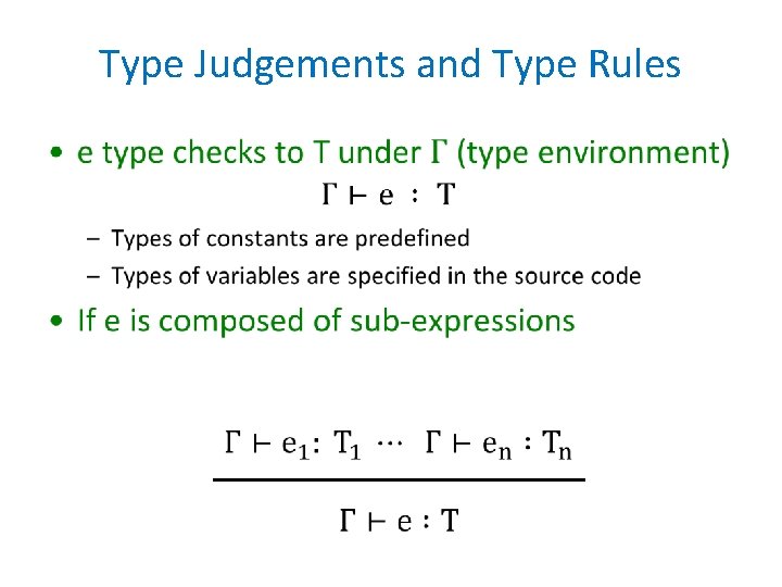 Type Judgements and Type Rules • 
