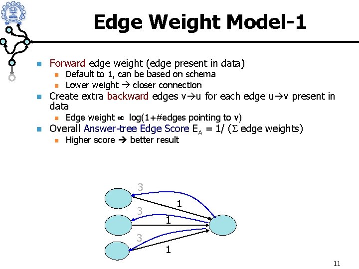 Edge Weight Model-1 n Forward edge weight (edge present in data) n n n