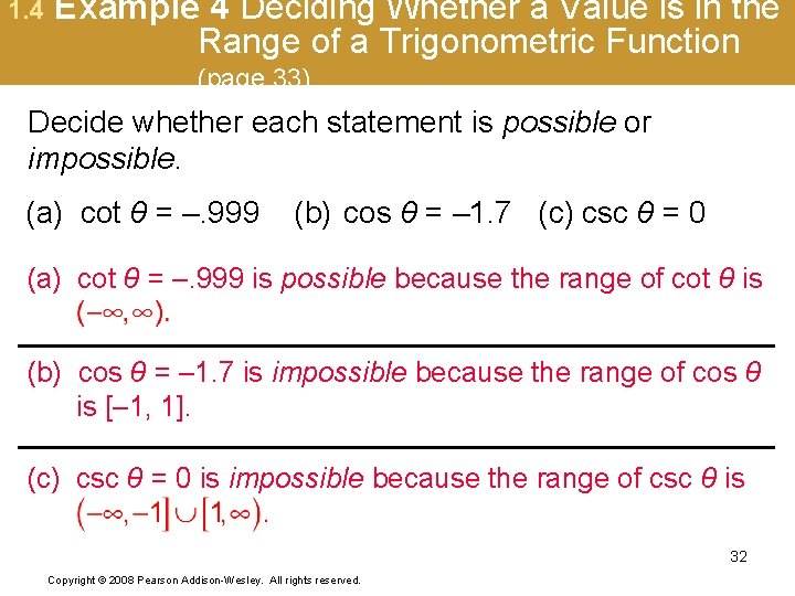 1. 4 Example 4 Deciding Whether a Value is in the Range of a