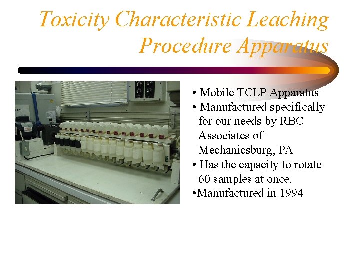 Toxicity Characteristic Leaching Procedure Apparatus • Mobile TCLP Apparatus • Manufactured specifically for our