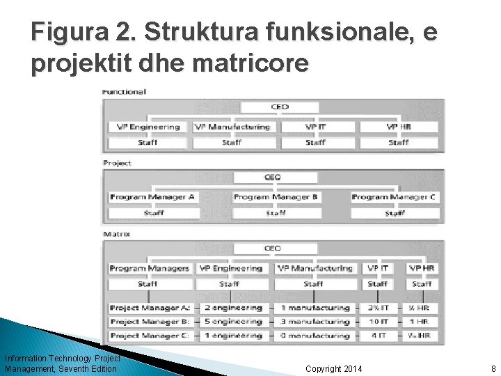 Figura 2. Struktura funksionale, e projektit dhe matricore Information Technology Project Management, Seventh Edition