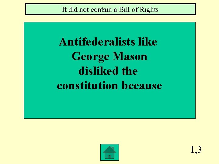 It did not contain a Bill of Rights Antifederalists like George Mason disliked the