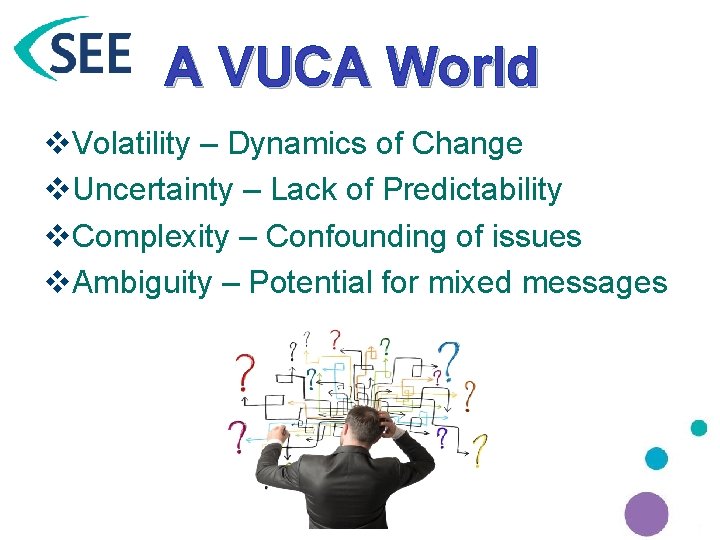 A VUCA World v. Volatility – Dynamics of Change v. Uncertainty – Lack of