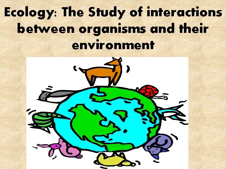 Ecology: The Study of interactions between organisms and their environment 