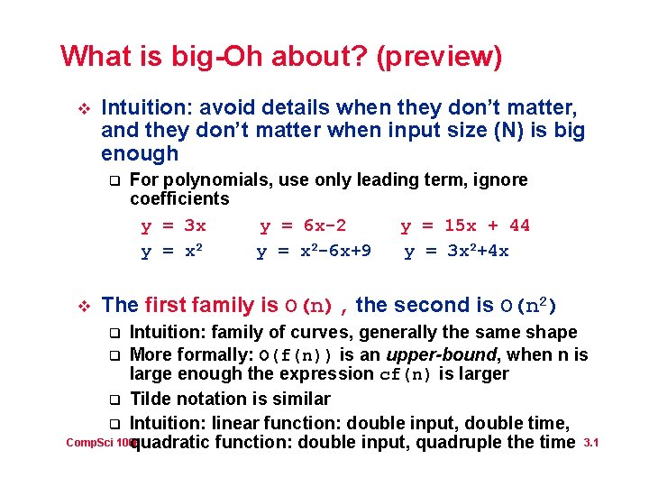 What is bigOh about preview v Intuition avoid