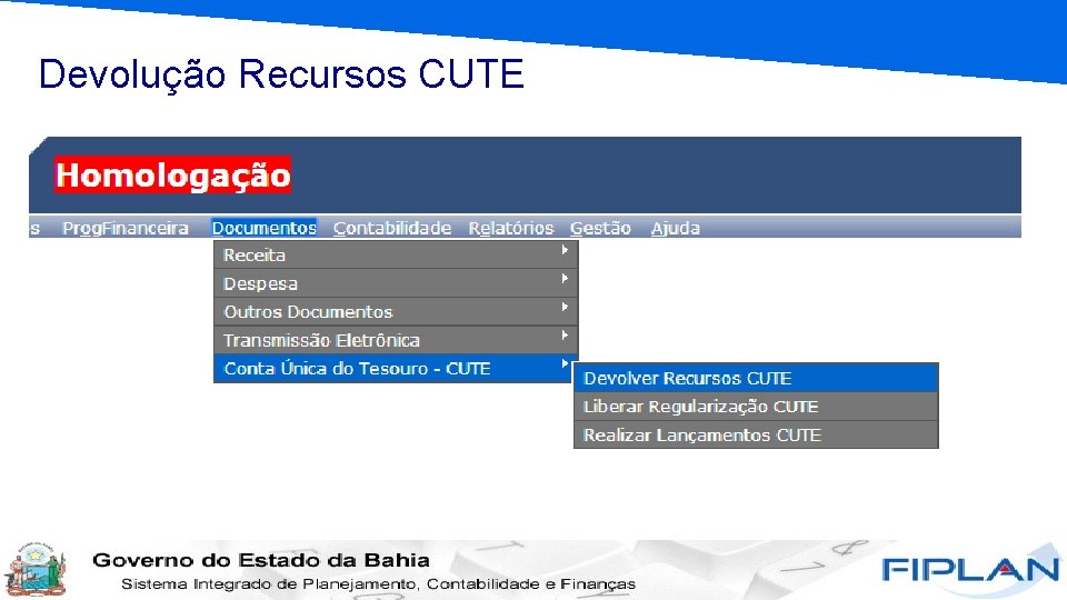 Devolução Recursos CUTE 