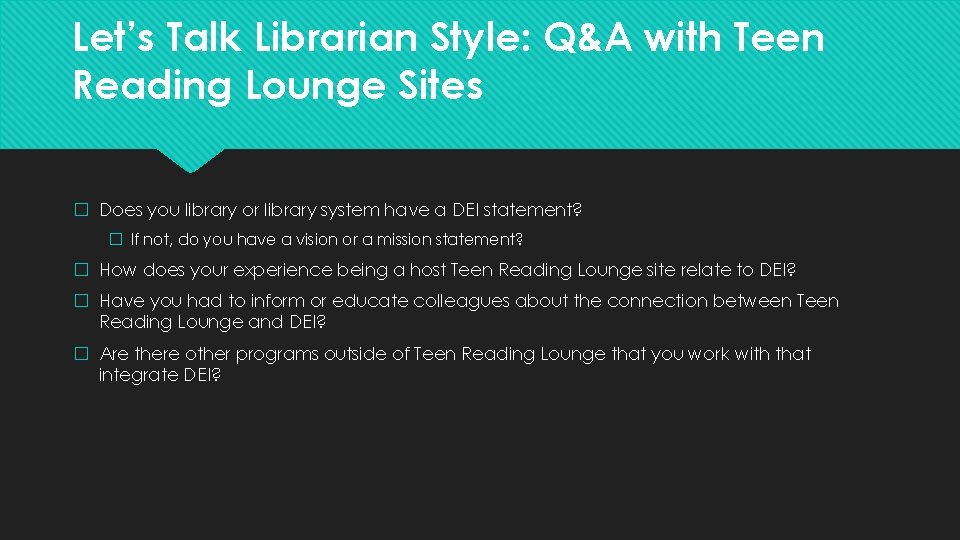 Let’s Talk Librarian Style: Q&A with Teen Reading Lounge Sites � Does you library Let’s Talk Librarian Style: Q&A with Teen Reading Lounge Sites � Does you library