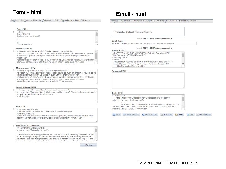 Form - html Email - html EMEA ALLIANCE 11 -12 OCTOBER 2016 