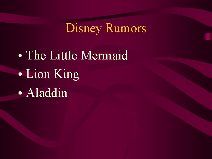 Disney Rumors • The Little Mermaid • Lion King • Aladdin 
