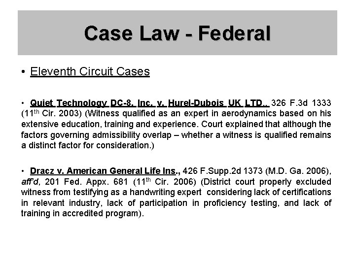 Case Law - Federal • Eleventh Circuit Cases • Quiet Technology DC-8, Inc. v.