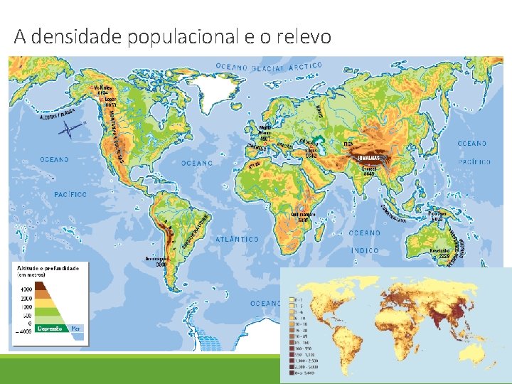 A densidade populacional e o relevo 