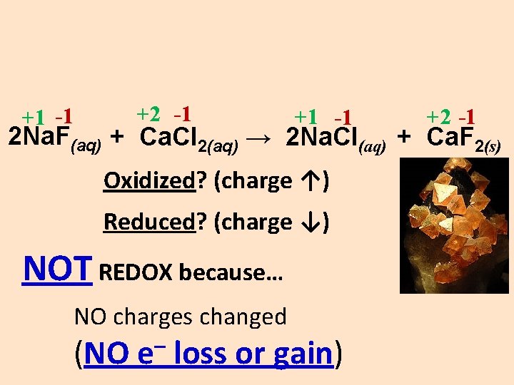 +2 -1 +1 -1 +2 -1 2 Na. F(aq) + Ca. Cl 2(aq) →